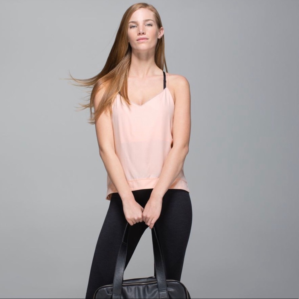 Lululemon wake and flow pink camisole, size 8